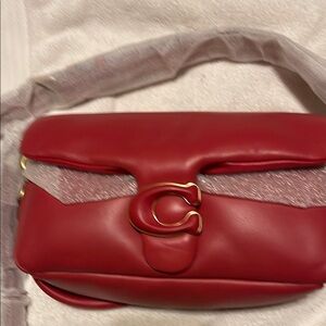 Coach Red Leather Shoulder Bag